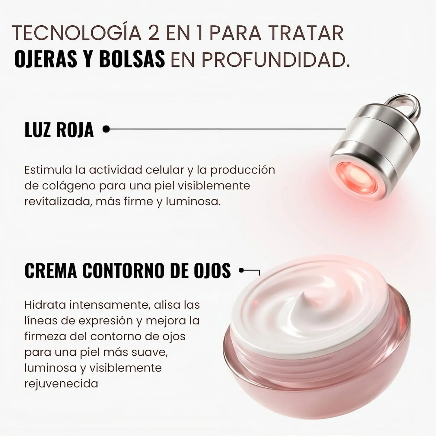 Crema de luz roja para el contorno de ojos