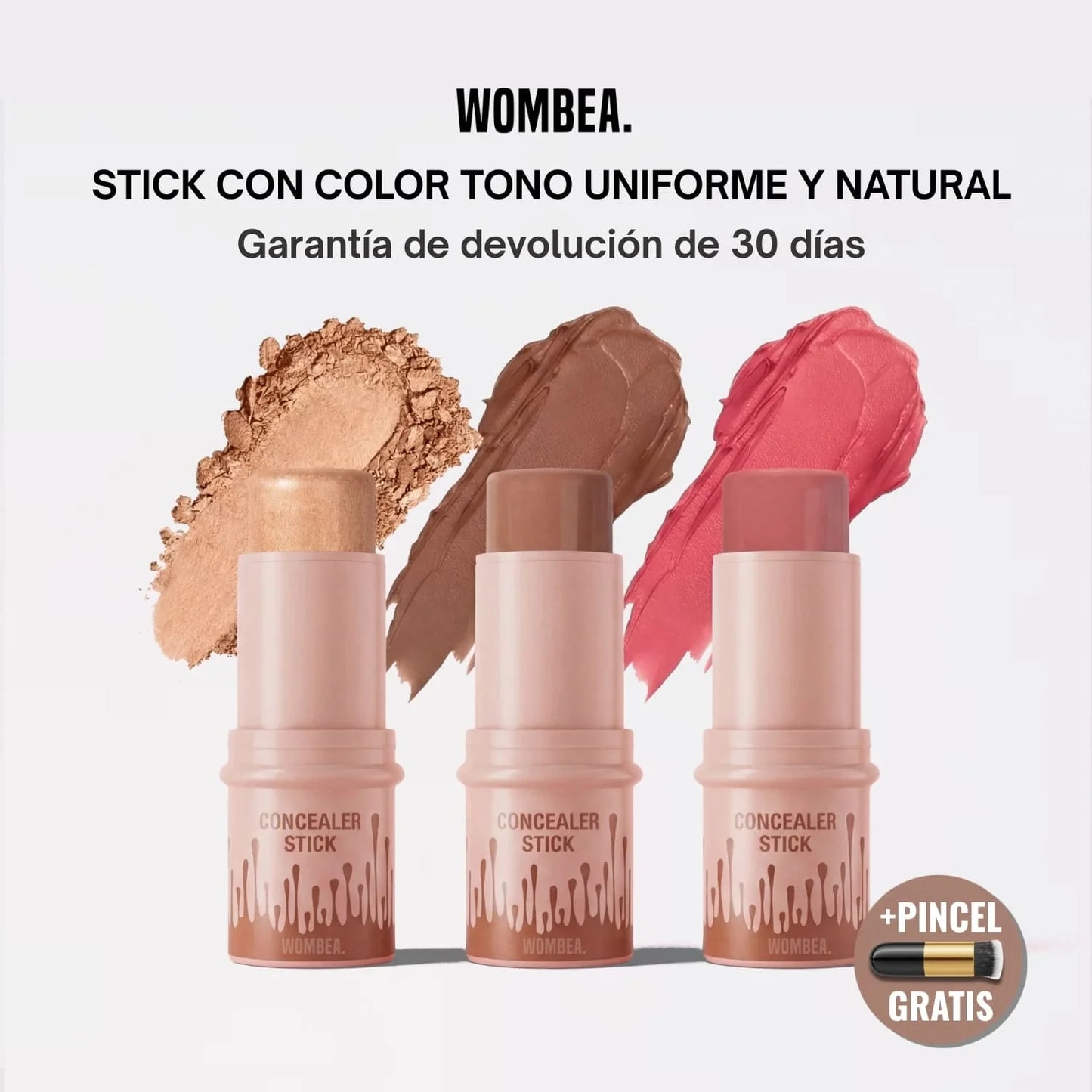 WOMBEA™ Pack 3 Sticks tintado natural